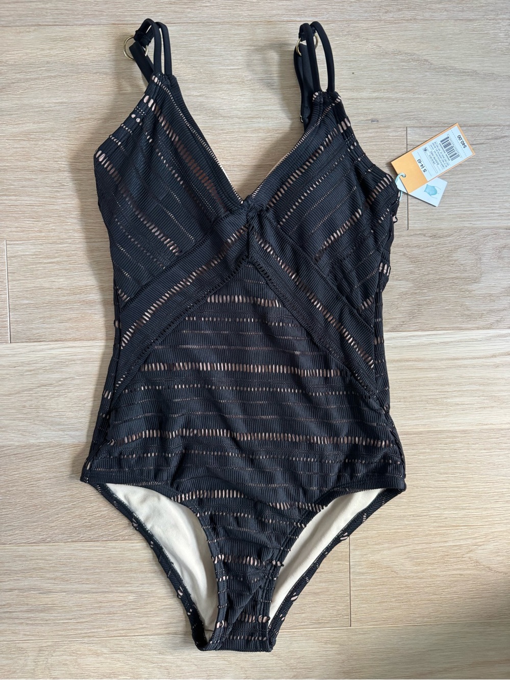 Women’s Kona Sol Black Striped One-Piece Swimsuit